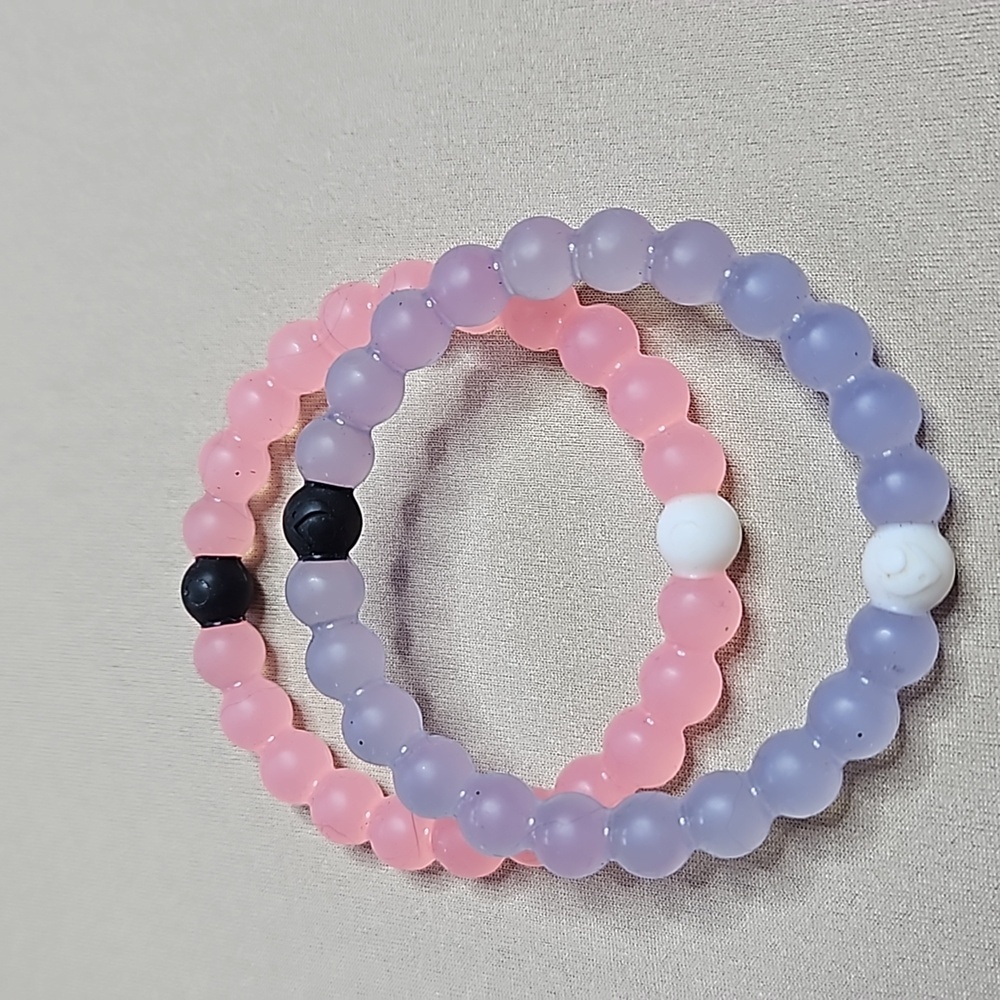 LOKAI SET OF 2 BRACLETS-IN PINK AND LAVANDER -SIZE SMALL